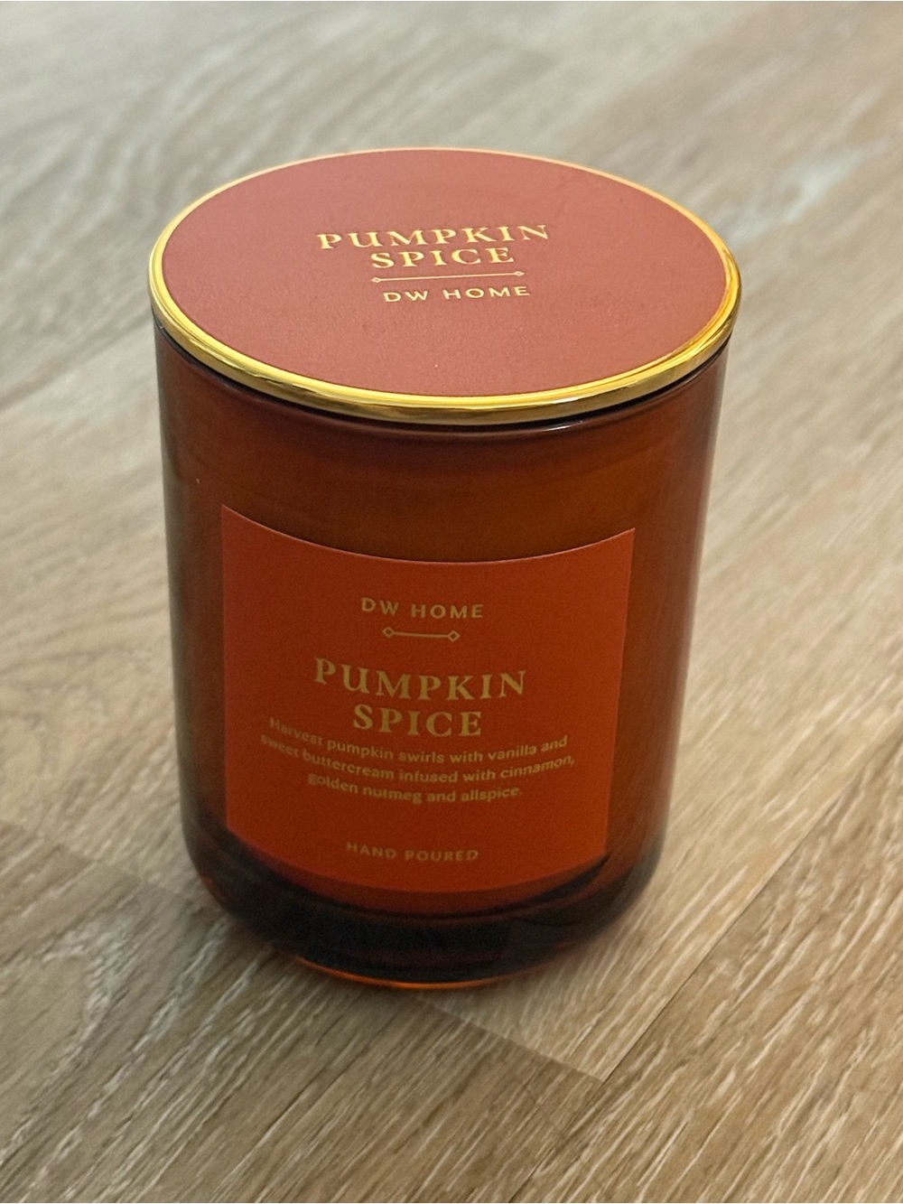New DW Home Spiced Pumpkin Scented Candle Single Wick Mini Glass Jar 3.9 oz